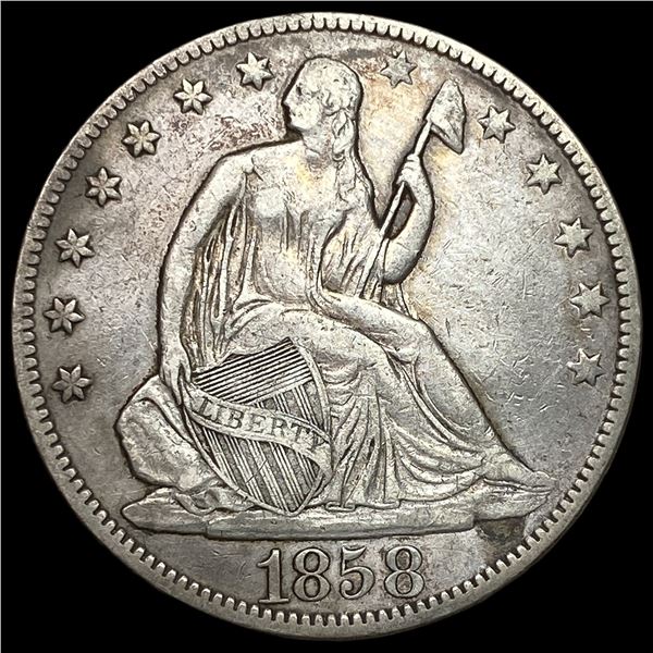 1858 Seated Liberty Half Dollar NEARLY UNCIRCULATED