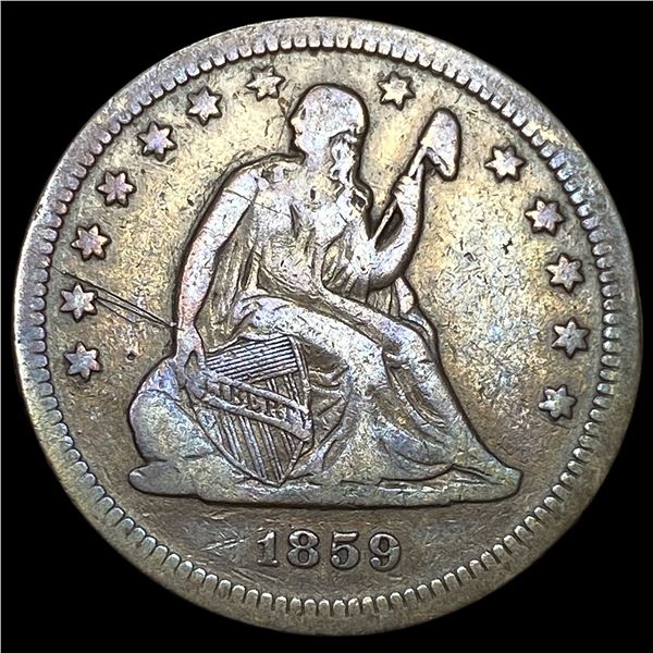 1859 Silver Seated Liberty Quarter LIGHTLY CIRCULATED