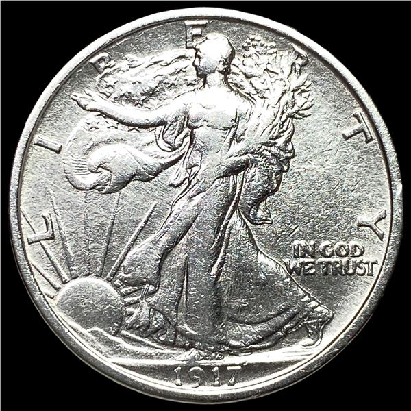 1917-S Silver Walking Liberty Half Dollar CLOSELY UNCIRCULATED