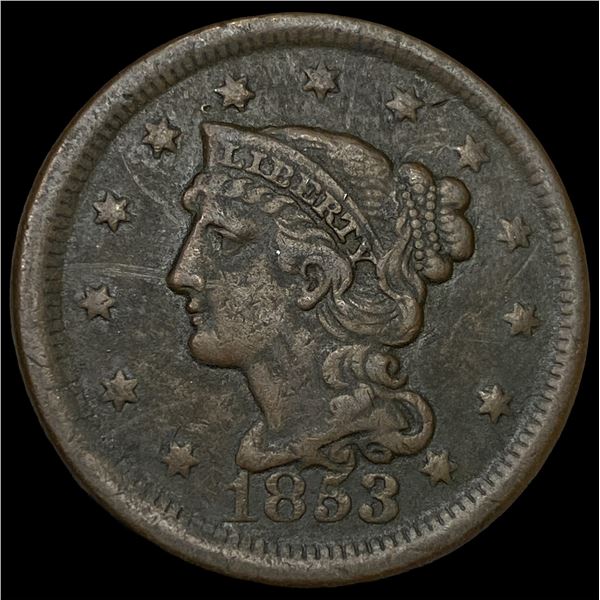 1853 Braided Hair Large Cent NEARLY UNCIRCULATED