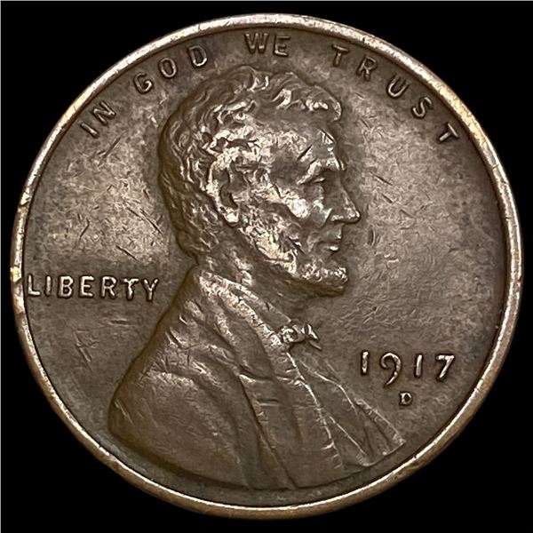 1917-D Lincoln Wheat Cent CHOICE AU