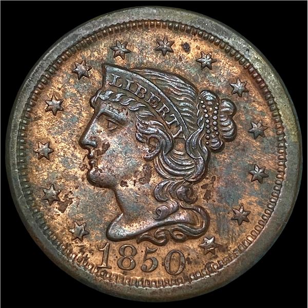 1850 Braided Hair Large Cent CLOSELY UNCIRCULATED