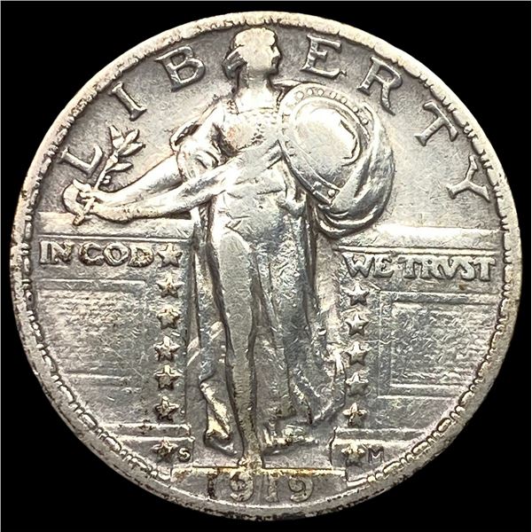 1919-S Silver Standing Liberty Quarter ABOUT UNCIRCULATED