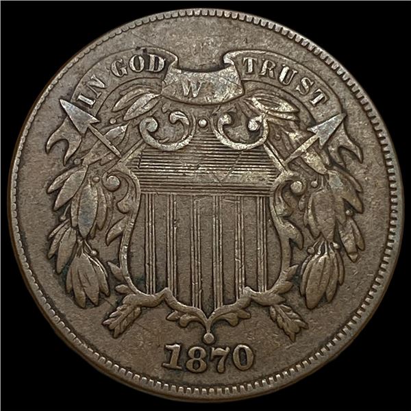 1870 Two-Cent Piece NEARLY UNCIRCULATED