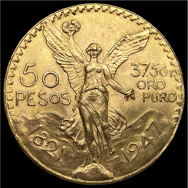1947 Mexico 1.2057oz Gold 50 Pesos NEARLY UNCIRCULATED