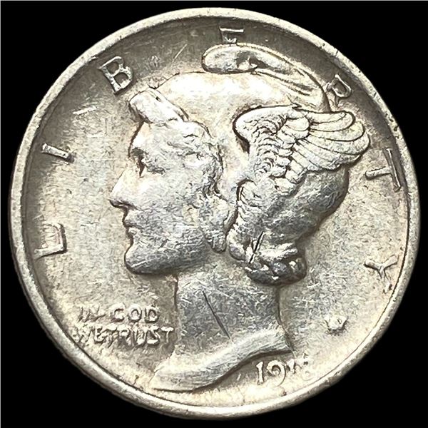 1918-D Silver Mercury Dime NEARLY UNCIRCULATED