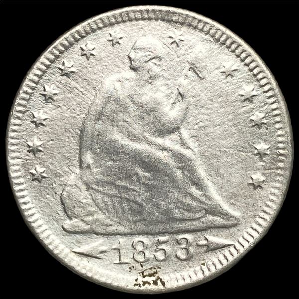 1853 Arrows/Rays Seated Liberty Quarter NICELY CIRCULATED