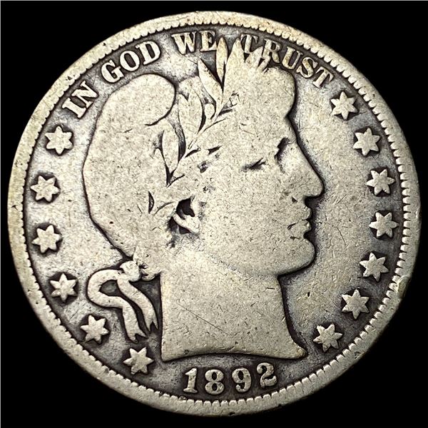 1892-O Silver Barber Half Dollar LIGHTLY CIRCULATED