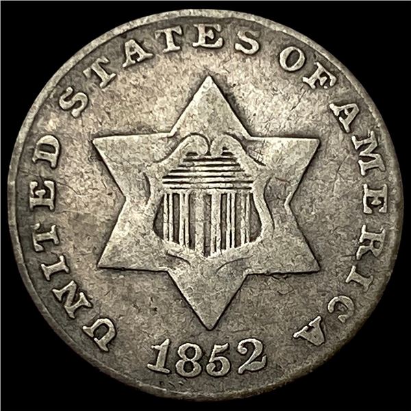 1852 Silver Three-Cent Piece ABOUT UNCIRCULATED
