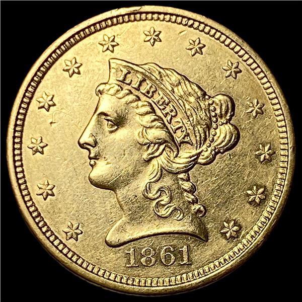 1861 Gold $2.5 Liberty Head Quarter Eagle CHOICE AU