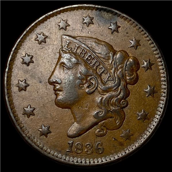 1836 Coronet Head Large Cent NEARLY UNCIRCULATED