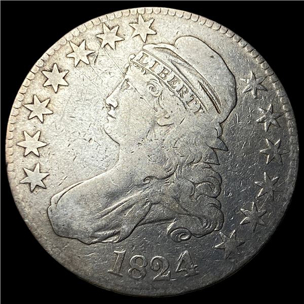 1824/4 Capped Bust Half Dollar LIGHTLY CIRCULATED