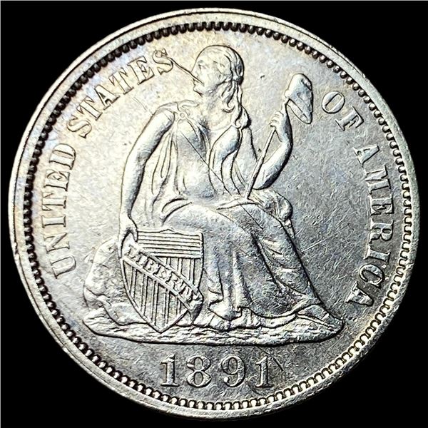 1891 Silver Seated Liberty Dime UNCIRCULATED
