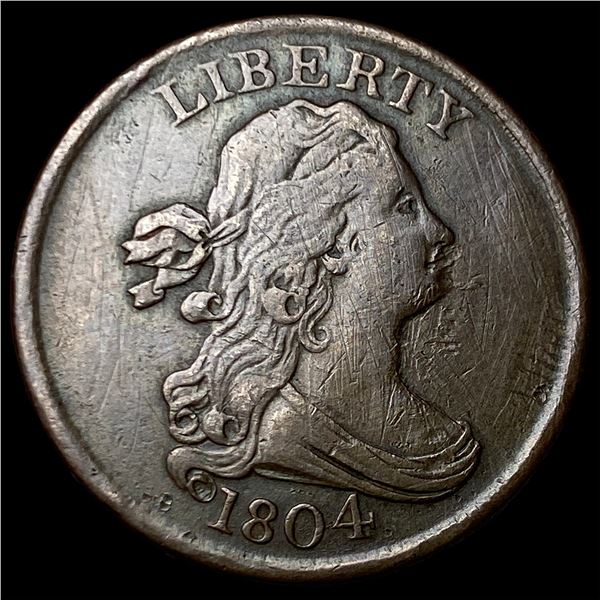 1804 Copper Half Cent Draped Bust ABOUT UNCIRCULATED