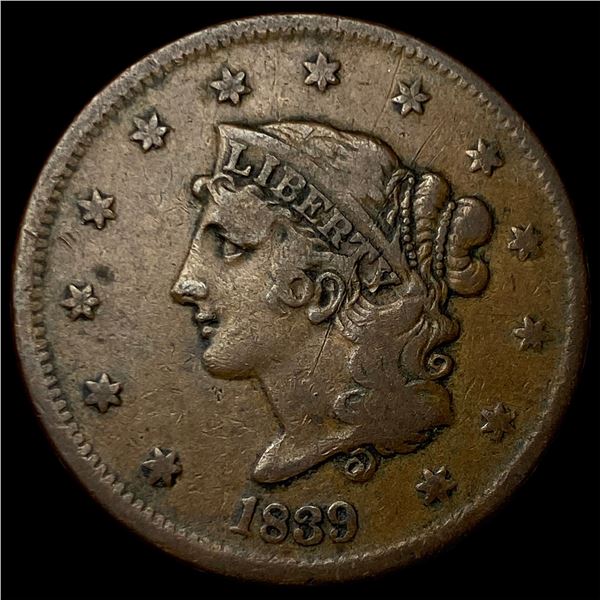 1839 Coronet Head Large Cent LIGHTLY CIRCULATED