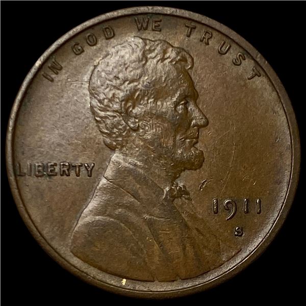 1911-S Lincoln Wheat Cent CHOICE AU