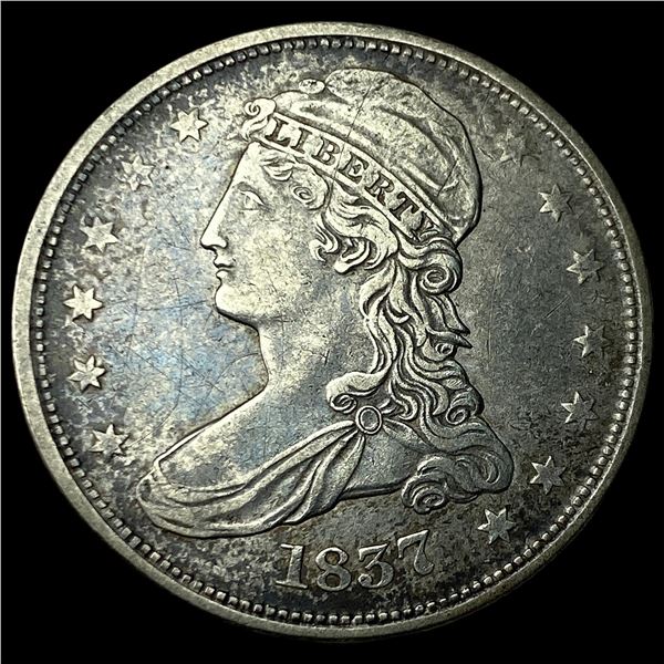 1837 Capped Bust Half Dollar NEARLY UNCIRCULATED