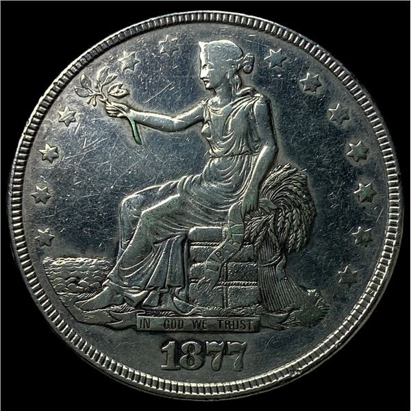 1877 Silver Trade Dollar NEARLY UNCIRCULATED