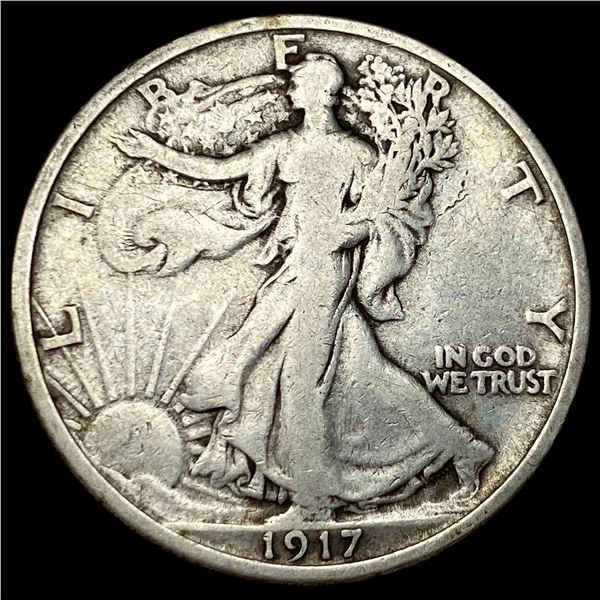 1917-D Silver Walking Liberty Half Dollar LIGHTLY CIRCULATED
