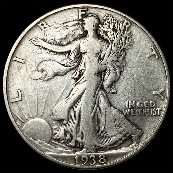 1938-D Silver Walking Liberty Half Dollar LIGHTLY CIRCULATED