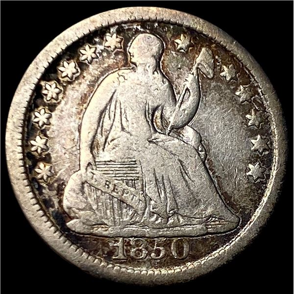 1850 Seated Liberty Half Dime LIGHTLY CIRCULATED