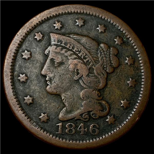 1846 Braided Hair Large Cent NICELY CIRCULATED