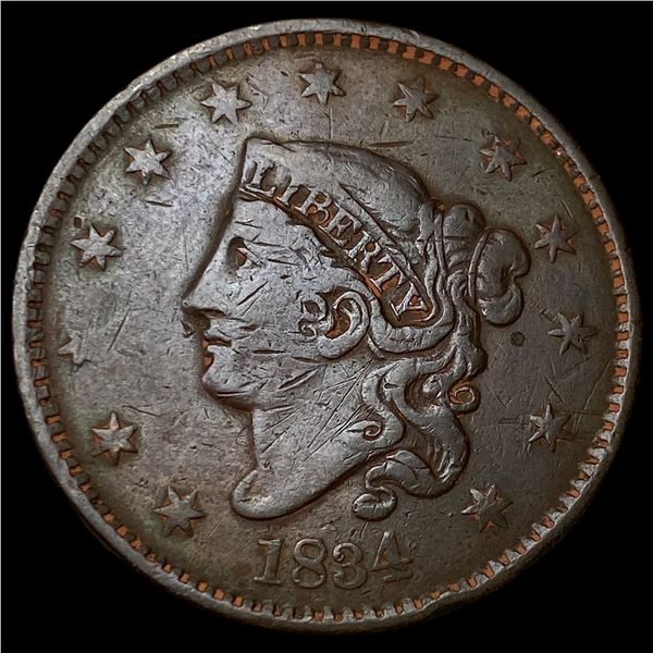 1834 Coronet Head Large Cent LIGHTLY CIRCULATED