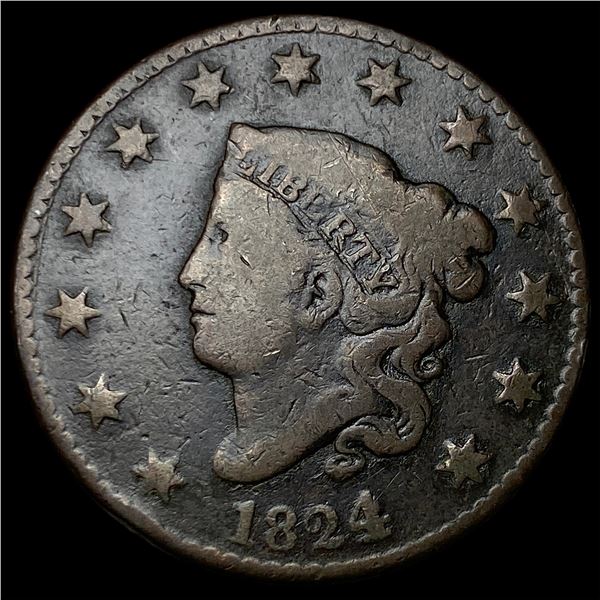 1824 Coronet Head Large Cent NICELY CIRCULATED