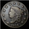 Image 1 : 1824 Coronet Head Large Cent NICELY CIRCULATED