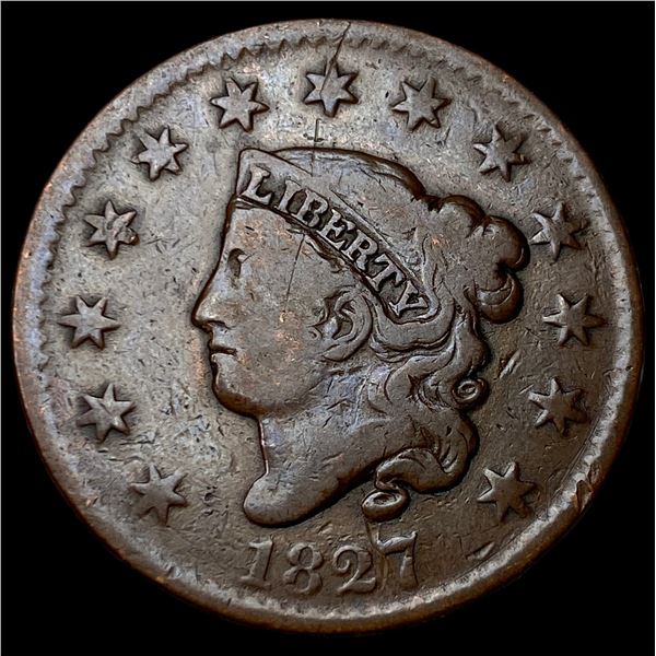 1827 Coronet Head Large Cent LIGHTLY CIRCULATED