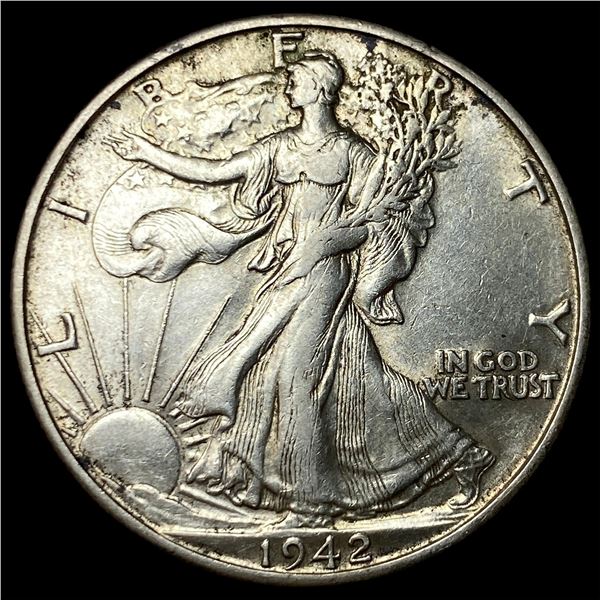1942-D Silver Walking Liberty Half Dollar CLOSELY UNCIRCULATED