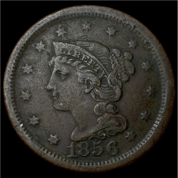 1856 Braided Hair Large Cent LIGHTLY CIRCULATED