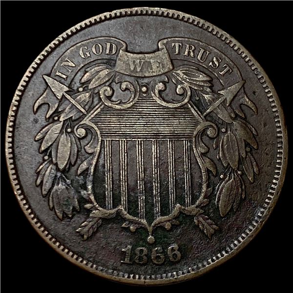 1866 Two-Cent Piece NEARLY UNCIRCULATED