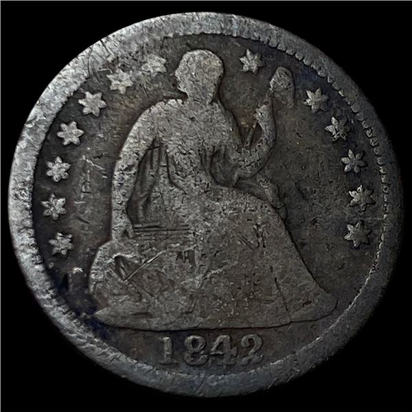 1842-O Silver Seated Liberty Half Dime NICELY CIRCULATED