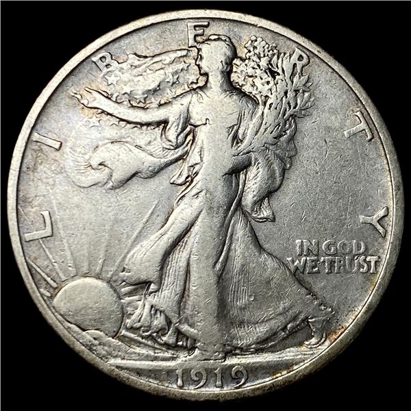 1919-S Silver Walking Liberty Half Dollar LIGHTLY CIRCULATED