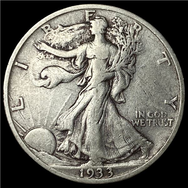 1933-S Silver Walking Liberty Half Dollar ABOUT UNCIRCULATED
