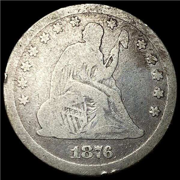 1876-CC Silver Seated Liberty Quarter NICELY CIRCULATED
