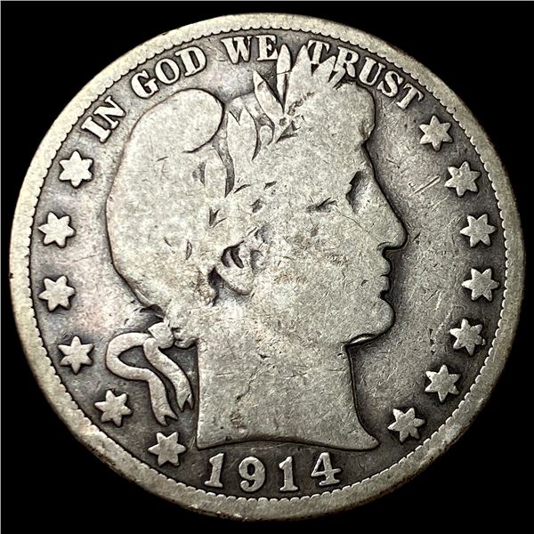 1914-S Silver Barber Half Dollar NICELY CIRCULATED