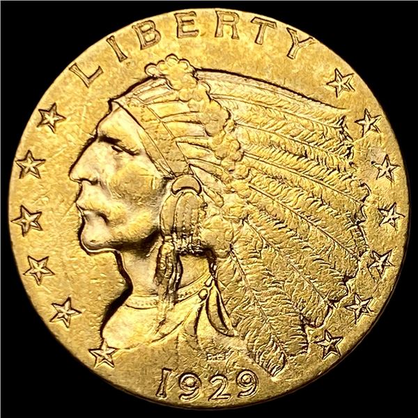 1929 Indian Head Gold $2.5 Quarter Eagle CLOSELY UNCIRCULATED
