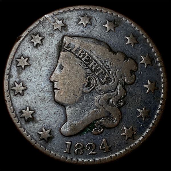 1824 Coronet Head Large Cent LIGHTLY CIRCULATED