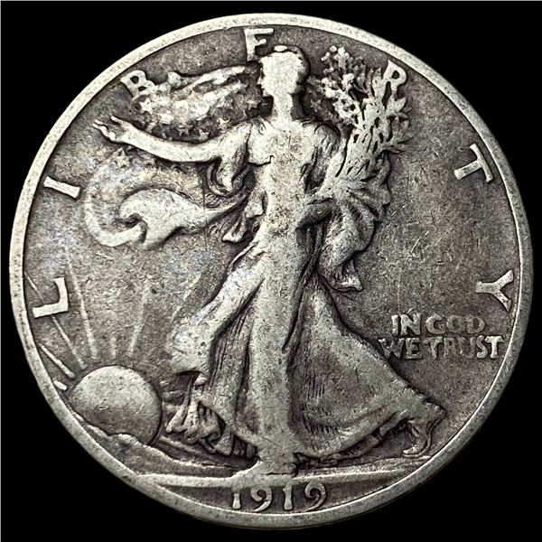 1919-S Silver Walking Liberty Half Dollar LIGHTLY CIRCULATED