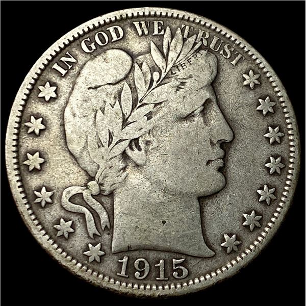 1915-D Silver Barber Half Dollar LIGHTLY CIRCULATED