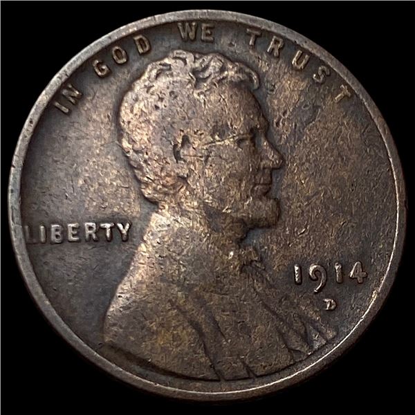1914-D Lincoln Wheat Cent LIGHTLY CIRCULATED