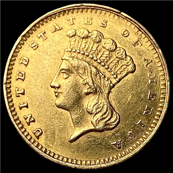 1862 Gold $1 Indian Princess Type 3 CLOSELY UNCIRCULATED