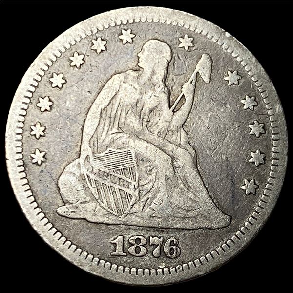 1876-S Silver Seated Liberty Quarter NICELY CIRCULATED