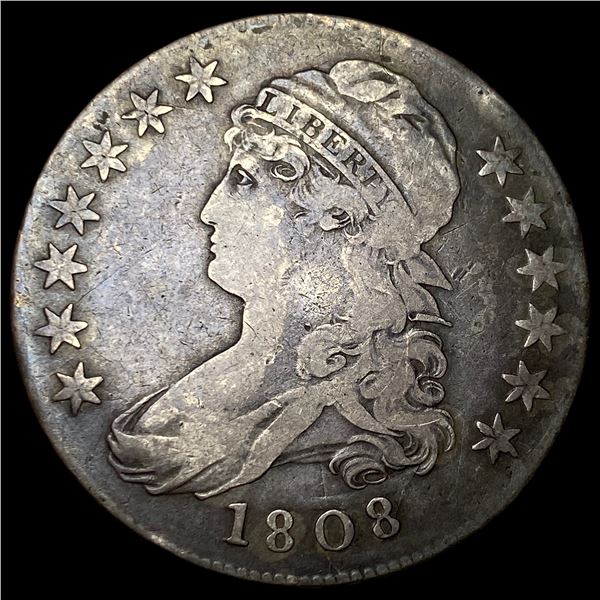 1808 Silver Capped Bust Half Dollar LIGHTLY CIRCULATED