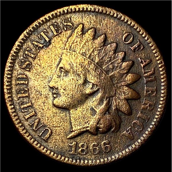 1866 Indian Head Cent ABOUT UNCIRCULATED