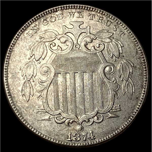 1874 Shield Nickel CHOICE AU