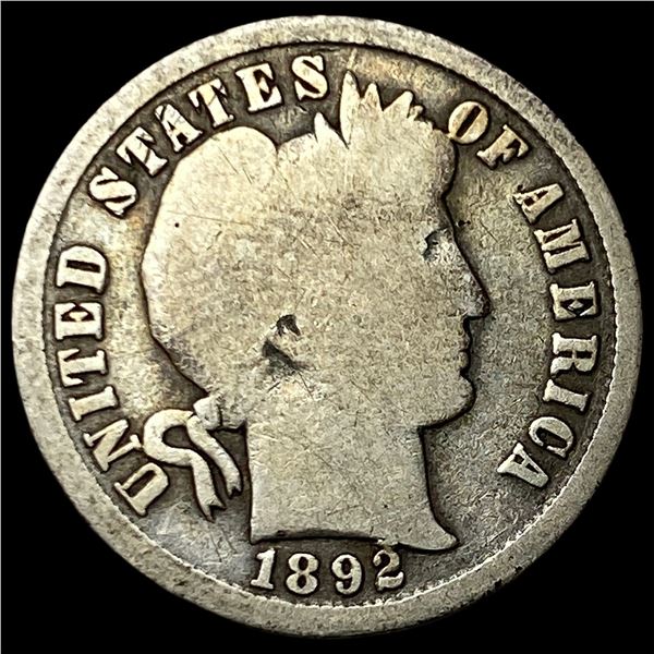 1892-S Silver Barber Dime NICELY CIRCULATED