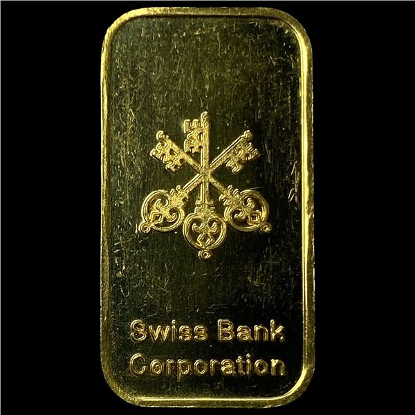Swiss Bank Corporation 1/3oz Gold Bar .9999 HIGH GRADE